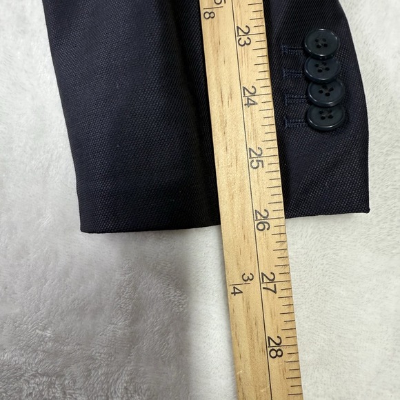 Banana Republic Blazer Mens 46R Reda Flexo Slim Fit Hopsack Navy Blue - Picture 13 of 15